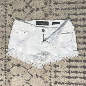 Hollister Low-Rise White Denim Shorts